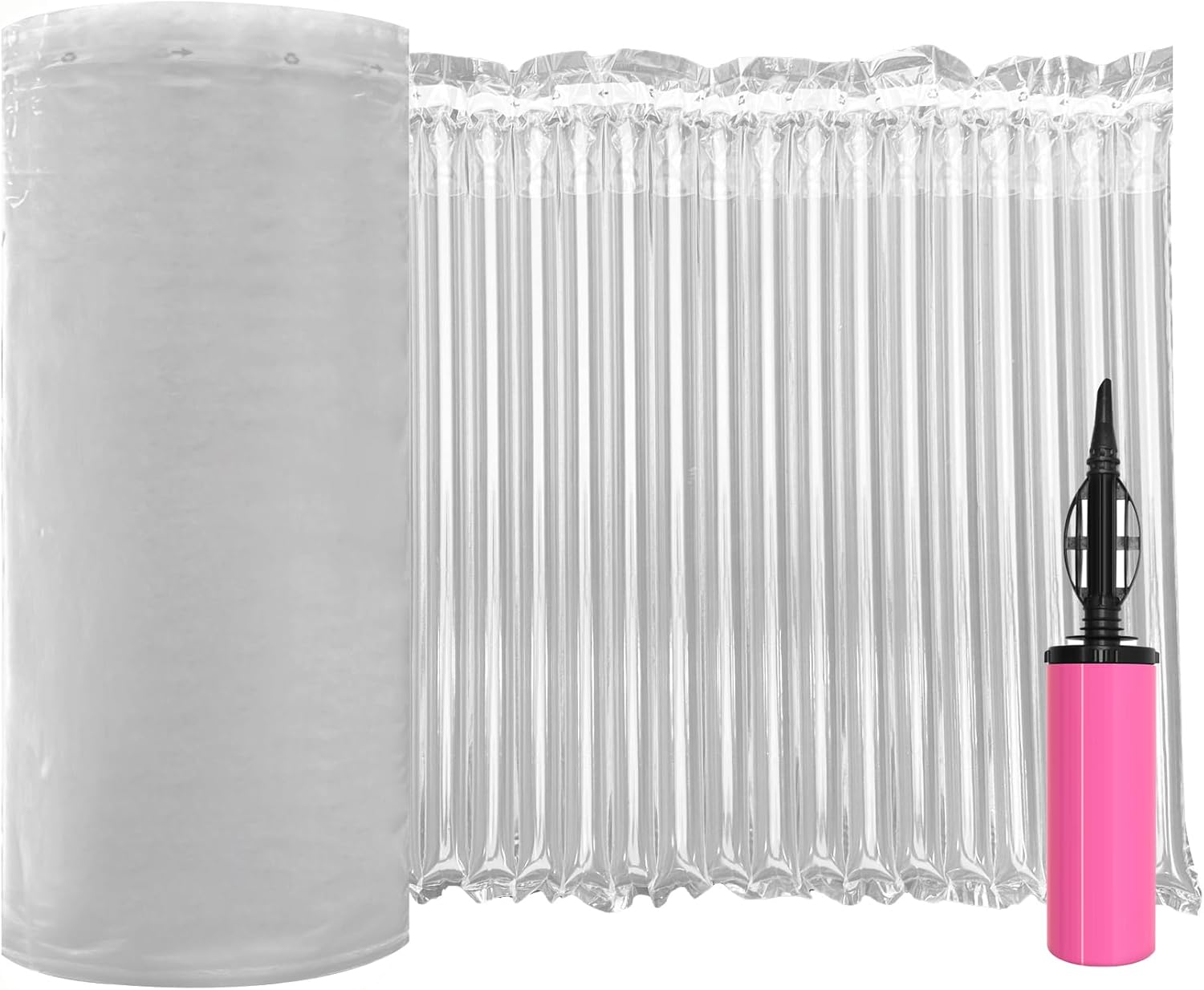 Bubble Cushioning Wrap Roll for Packing 12"x328' Inflatable Bottle Shipping Package Large Air Pillows for Shipping & Moving Heavy Duty Space-saving Packing Material for Fragile Items, 55um