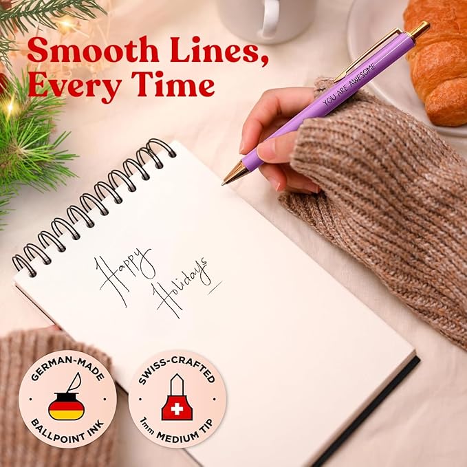 MESMOS 3pc Fancy Pen Set for Women, Thank You Gifts for Women, Stocking Stuffers, Teacher Christmas Gifts for Women, Boss Lady Office Gifts for Coworkers, Teacher Pens, Employee Appreciation Gifts