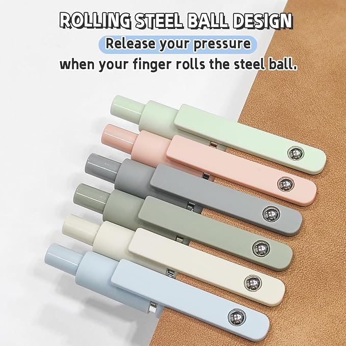 UIXJODO 6 Pcs Gel Pens 0.5mm Quick Dry Black Ink Pens Fine Point Smooth Writing Pens, Cute Office and School Supplies Gifts for Women Teacher Students (6 Pcs Morandi Silver)