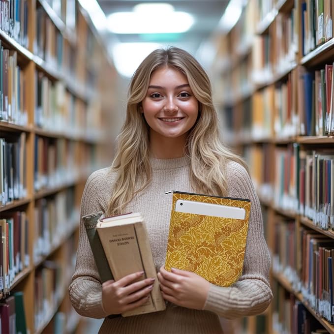 Vintage Flower Book Sleeve Book Lovers Gifts Autumn Style Waterproof Book Cover Book Accessories Book Covers for Paperbacks Book Pouch Book Protector with Front Pocket for Women Girls Readers Aunt