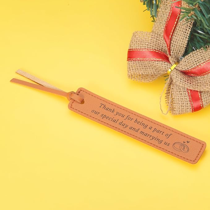 Wedding Officiant Gifts Leather Bookmark Wedding Officiant Book Mark Officiant Gifts for Wedding Day Bride Groom Thank You Gifts for Wedding Guest Wedding Planner Coordinator Gifts