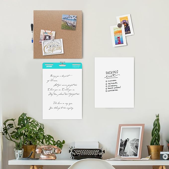 SHARBDA Sticky Easel Pads,Letter-Size,8.5 x 11 inches,Small Chart Paper, 30 Sheets/Pad, 4 Pads, Portable Blank Sheet with Sticky for Classrooms, Drawing, Writing