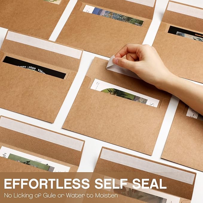 800 Pack A7 Brown Envelopes, 5 x 7 Envelopes for Invitation, Kraft Envelopes 120 GSM Gift Card Envelopes for Office, Gift, Party, Baby Shower, Wedding