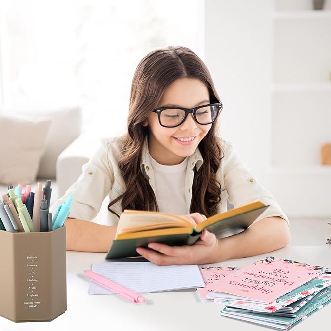 Funrous 32 Pcs Motivational Quote Pens Inspirational Notepads Mini Journal with Ballpoint Pen Small Notebooks Gift Set for Men Women Coworkers, Adult Party Favors Prizes Gift Bulk(Floral)