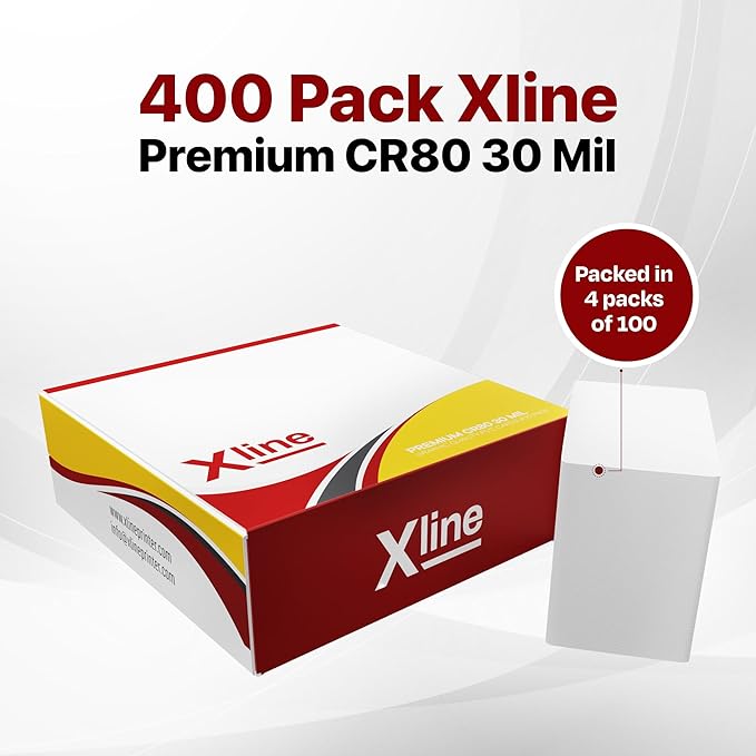 X LINE CR80 30 Mil Graphic Quality 400 Pack PVC Cards