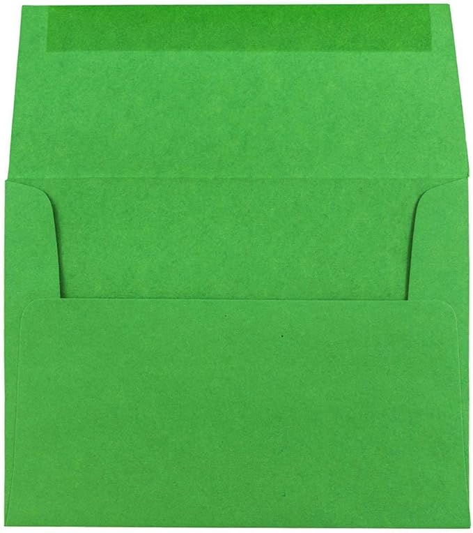 JAM PAPER A2 Colored Invitation Envelopes - 4 3/8 x 5 3/4 - Green Recycled - Bulk 500/Box