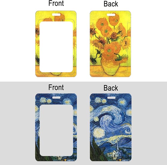 2Pack Detachable Lanyard with ID Badge Card Holder Silky Keychain Lanyards Keys Neck Strap with Metal Lobster Clip Clasp and Charm Hard Card Case for Women Men Adults (2)