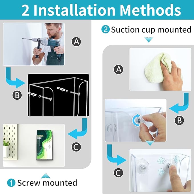 zavekia Brochure Holder, 4 x 6 Inches Brochure Holder Wall Mount Literature Holder Clear Flyer Holder Wall Mounted (1 pack)