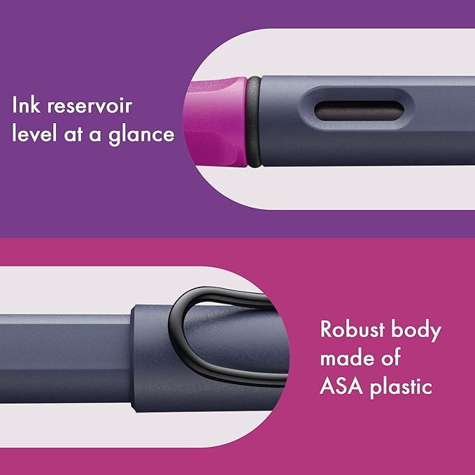 LAMY safari pink cliff - Fountain Pen with ergonomic grip & polished steel nib in size EF - ideal for any Writing & Calligraphy - including LAMY T 10 blue cartridge - Right-Handed