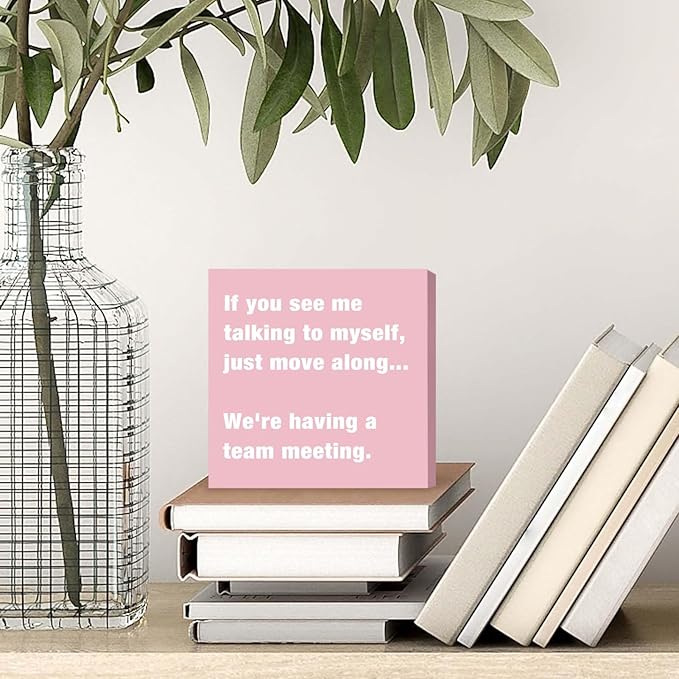 Pink Office Decor Desk Accessories Funny Office Decor Sign for Cubicle Decor or Desk Decorations for Women Home & Office Cute Desk Accessories Gifts for Women Coworker