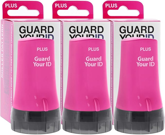 Guard Your ID Advanced Rollers Identity Theft Prevention Security Kits (Pink, Regular 3-Pack)