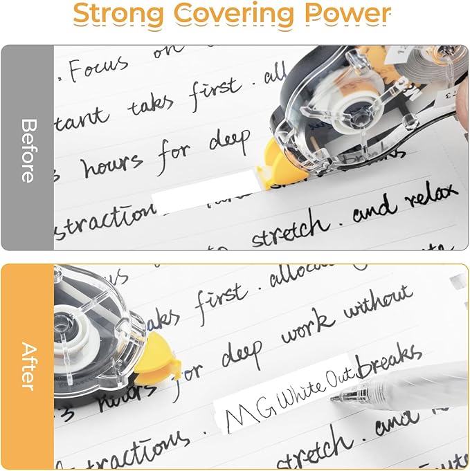 M&G 12 Pack Correction Tape，39.3 Feet Correction Tape, Easy to Use Applicator for Instant Corrections, Study Supplies and Office Products, Total 472FT/144M