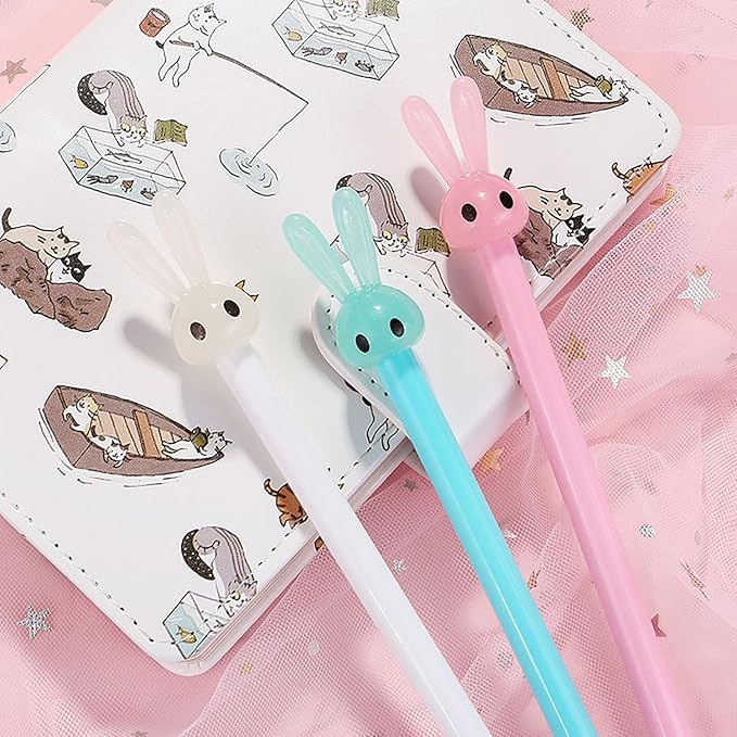 YYaaloa 12pcs Easter Pens Gel Ink Pens 0.5 mm Black Ink Novelty Pens for Child, Women Coworkers Kids Office School Home Wedding Bridal Shower Gifts Party Supplies (Easter Pens 12pcs)