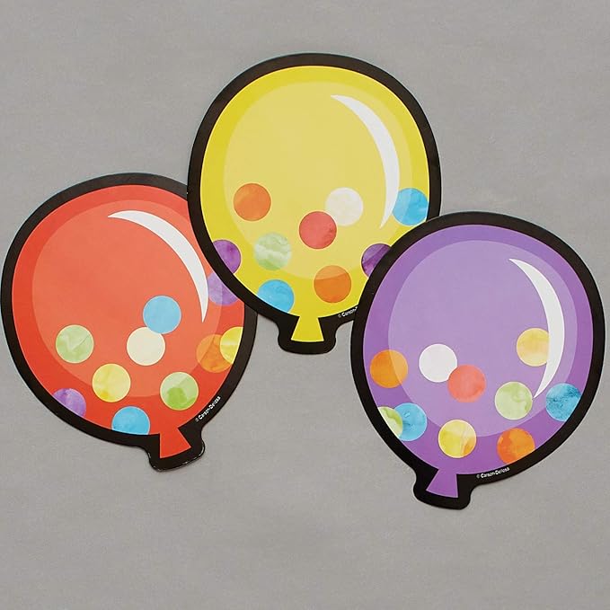 Carson Dellosa Celebrate Learning 36-Piece Colorful Balloons Bulletin Board Cutouts, Balloon Cutouts for Bulletin Boards, Birthday and Party Bulletin Board Decorations, Birthday Classroom Décor