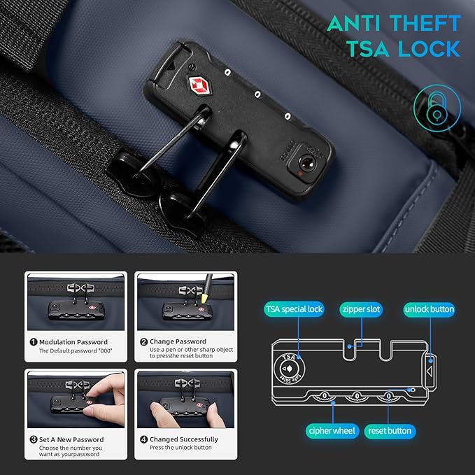 BANGE Air Vacuum Backpack with Pump,Air Packing Vacuum System Compression Back Pack, Expandable Anti Theft Backpack for Business Traveling