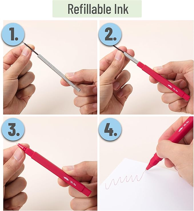 Mr. Pen- Aesthetic Pens, 10 Pack, Assorted Colors, Fast Dry, No Smear Bible Pens Bleed Through, Fine Point Pen, Ballpoint Ballpoint, Tip for Note Taking, Aesthetic, (OOYC012M203)