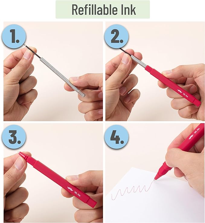 Mr. Pen- Aesthetic Pens, 10 Pack, Assorted Colors, Fast Dry, No Smear Bible Pens Bleed Through, Fine Point Pen, Ballpoint Ballpoint, Tip for Note Taking, Aesthetic, (OOYC012M203)