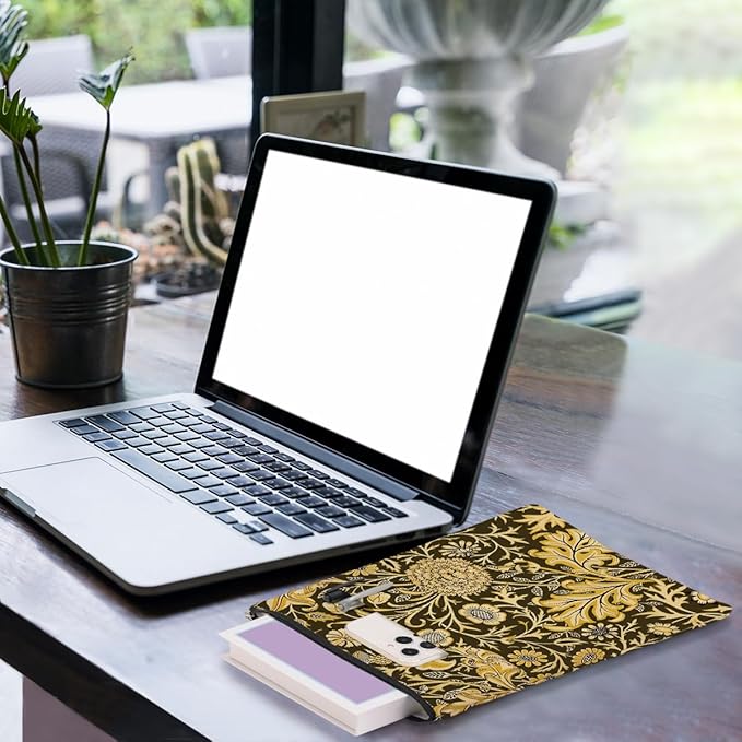 Vintage Flower Book Sleeve Book Lovers Gifts Autumn Style Waterproof Book Cover Book Accessories Book Covers for Paperbacks Book Pouch Book Protector with Front Pocket for Women Girls Readers Mentor