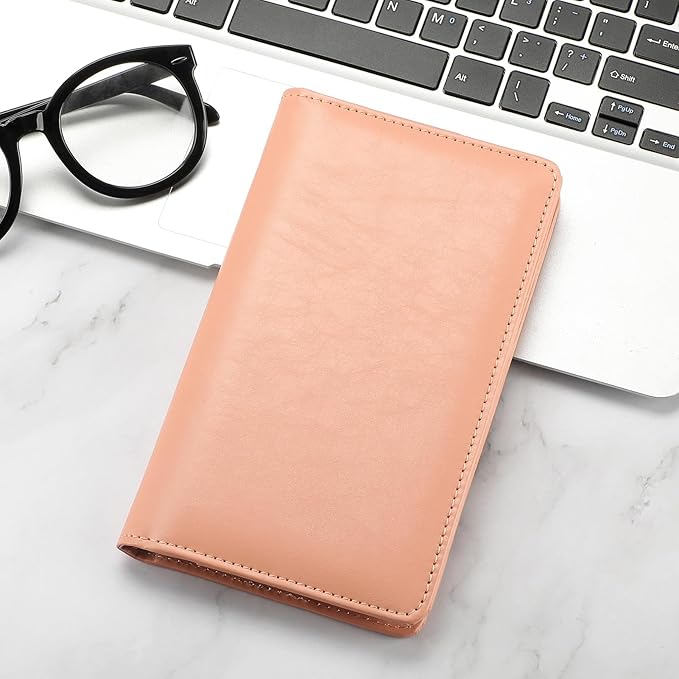 MaxGear Business Card Organizer, 240 Cards Book Portable Business Card Holder for Men & Women, Professional PU Credit Cards Binder File Storage, Pink