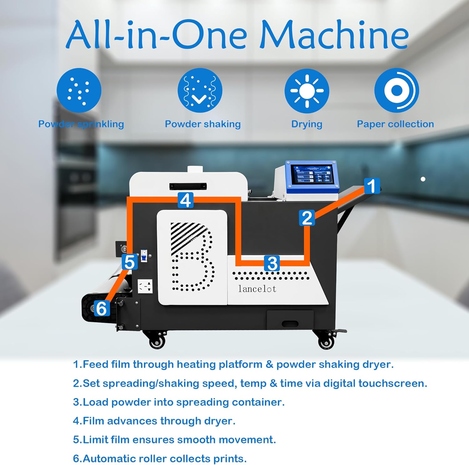 Lancelot M1630 Pro DTF Printer Bundle: Ultimate Automatic T-Shirt Printing Station w/Smart Maintenance, Mobile Workstation & Pro-Grade Equipment – Perfect for Startups & Small Businesses