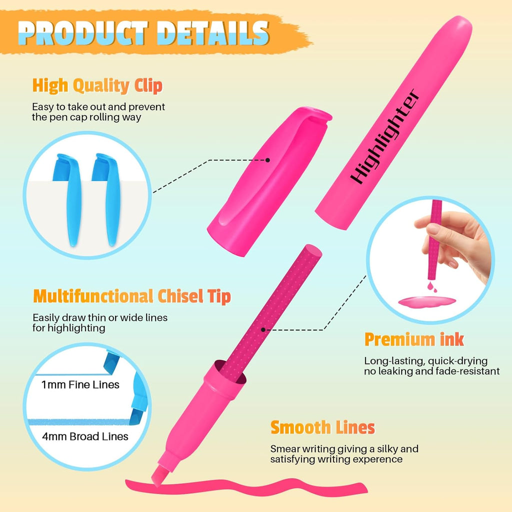 Aigybobo 120 Pack Highlighters in 6 Assorted Colors, Chisel Tip Dry-Quickly Highlighters Bulk, No Bleed Highlighter Markers for Kids Adults, Classroom Teachers Must Haves, School Office Supplies