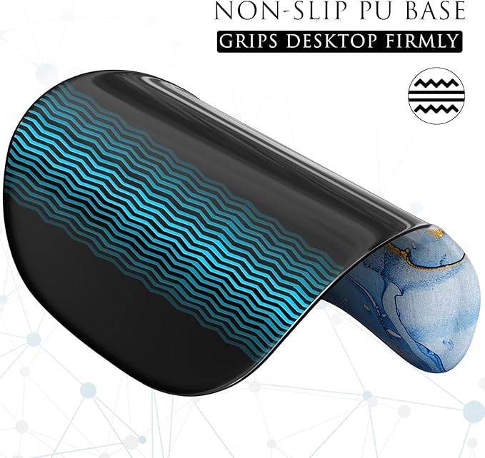 MROCO Ergonomic Mouse Pad with Gel Wrist Rest, Comfortable Mousepad with Smooth Wrist Support Surface and Non-Slip PU Base for Pain Relief, Computer, Laptop, Office & Home, 9.4 x 8.1 in, Blue Marble