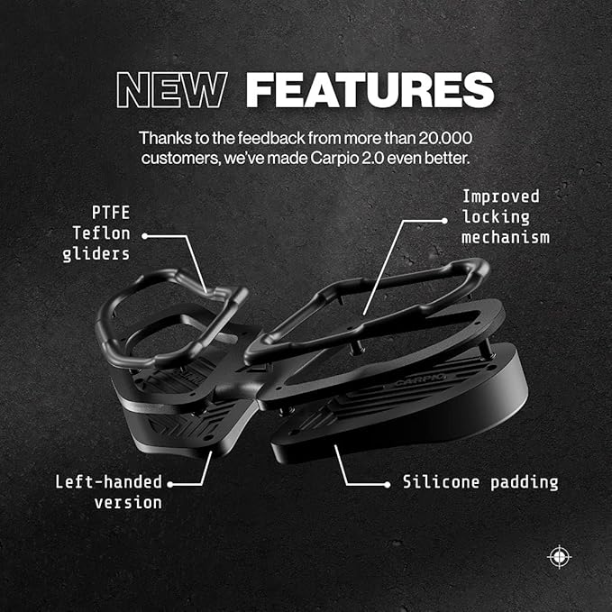 DELTAHUB Carpio 2.0 - Left-Handed Truly Ergonomic Wrist Rest for Mouse, Carpal Tunnel Support, Pain Relief, Anti-Fatigue, Easy Glide, Sleek, Office Computer, Laptop, Gaming - Small, Grey