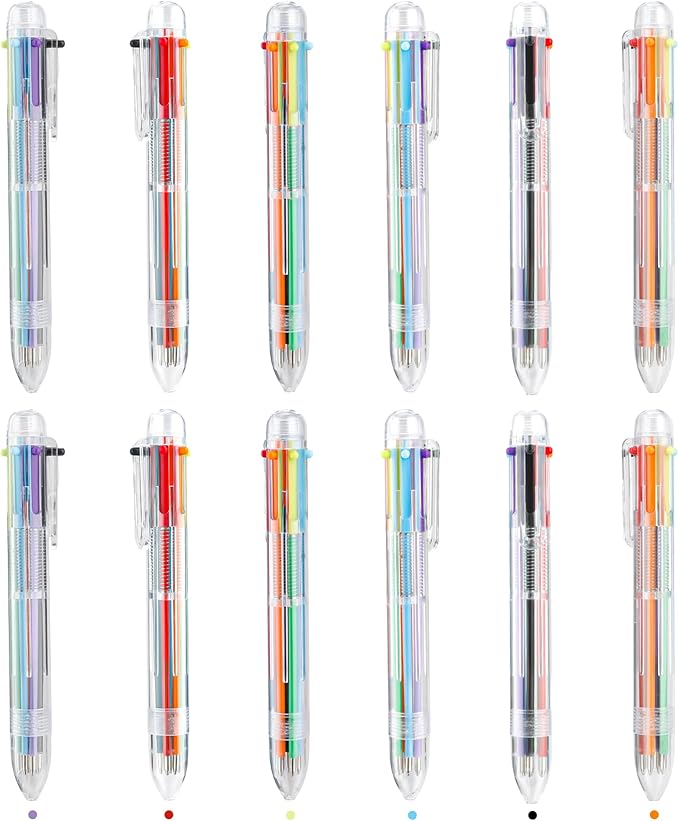 Valentines Classroom Favors 12 PCS Ballpoint Pens for School Classroom Must Have Colored Pens Ballpoint School Supplies Party Favors Office Supplies Back to School Gifts for Students Son Daughter