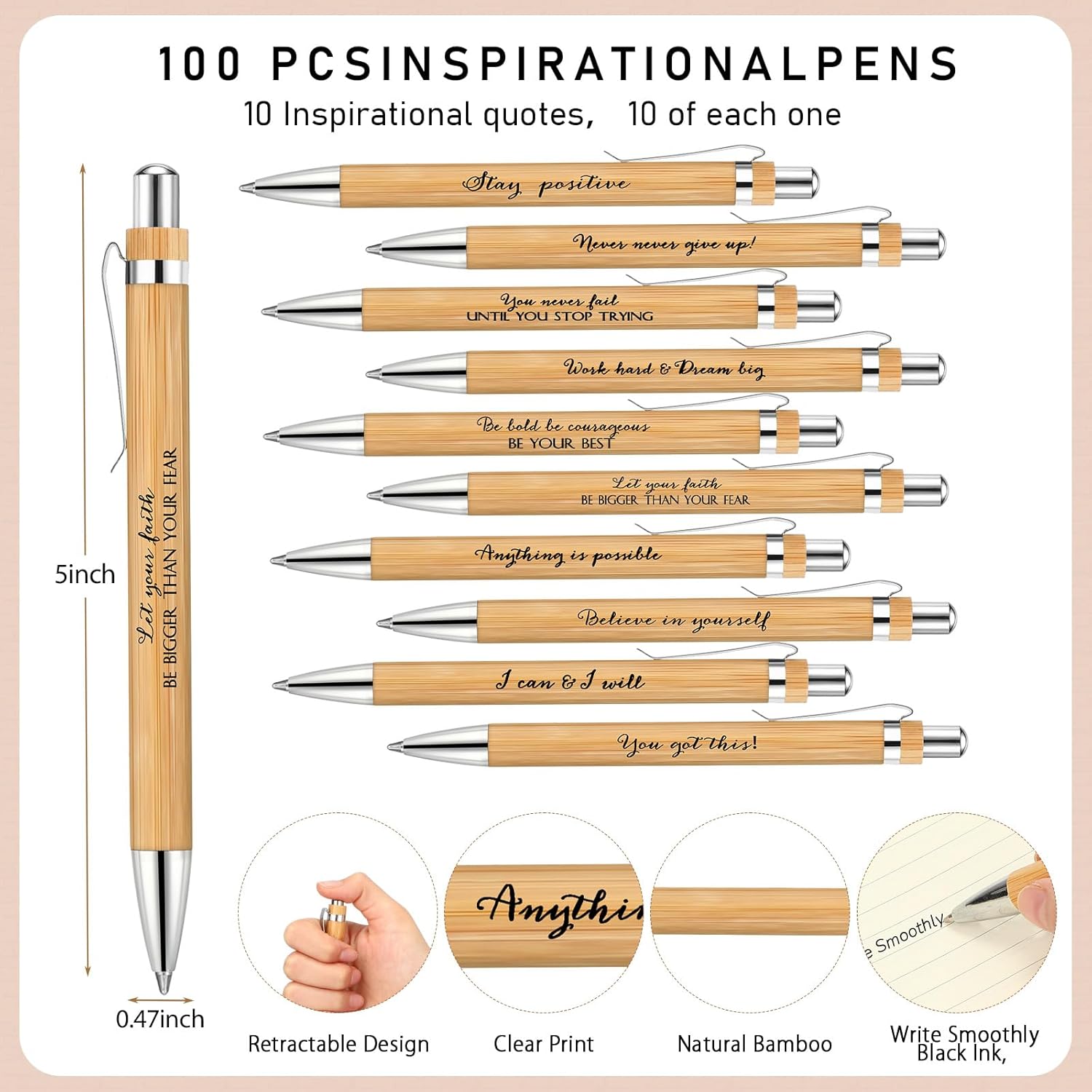 Tenceur Back to School Inspirational Gifts Bulk Employee Appreciation Spiral Notebook with Journals Sticky Note Pen Motivational Thank You Gifts for Teacher Students Team Coworkers Staff(100 Sets)