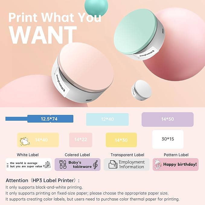 Label Maker Machine with Tape, 2 Pack Portable Mini Label Printer, HP3 Bluetooth Sticker Maker Machine with Multiple Templates, Small Thermal Label Printer, High Precision, Fast Printing, Green + Pink