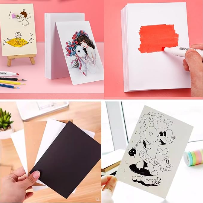 Baisunt 25 Pack 5x7 White Cardstock Paper Blank Thick Heavyweight 92lb Card Stock for Making Greeting Cards, Invitations cards, Photos, Postcards