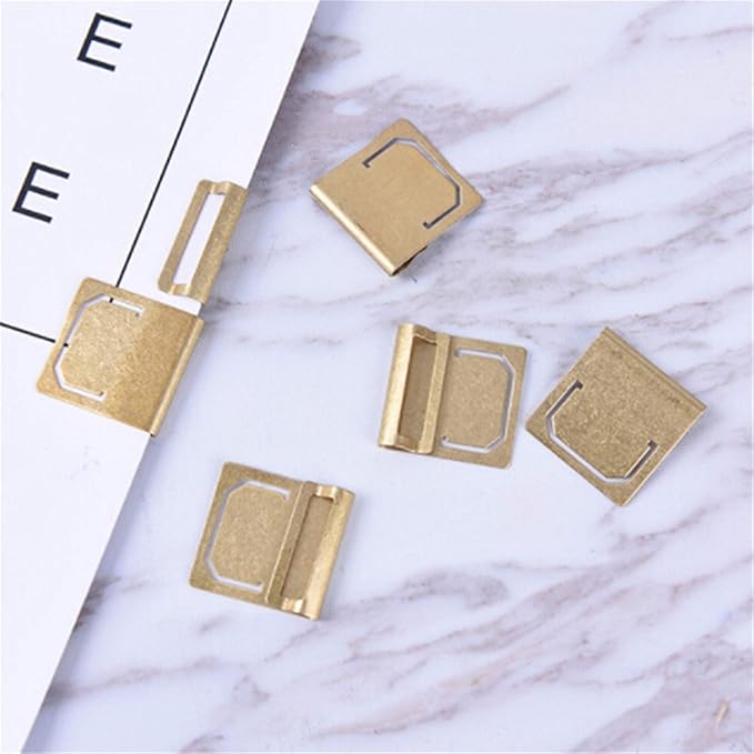 Airlove Retro Brass Bookmark, Mini Index Clamp Label Clip, Stationery Gifts(6pcs)