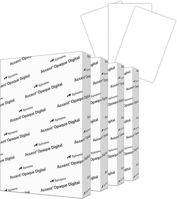 Accent Opaque White 19” x 13” Cardstock Paper, 100lb, 271gsm – 700 Sheets (4 Reams) – Premium Super Smooth Heavy Cardstock, Printer Paper for Ink Heavy Invitations, Cards, Menus, Images – 189039C