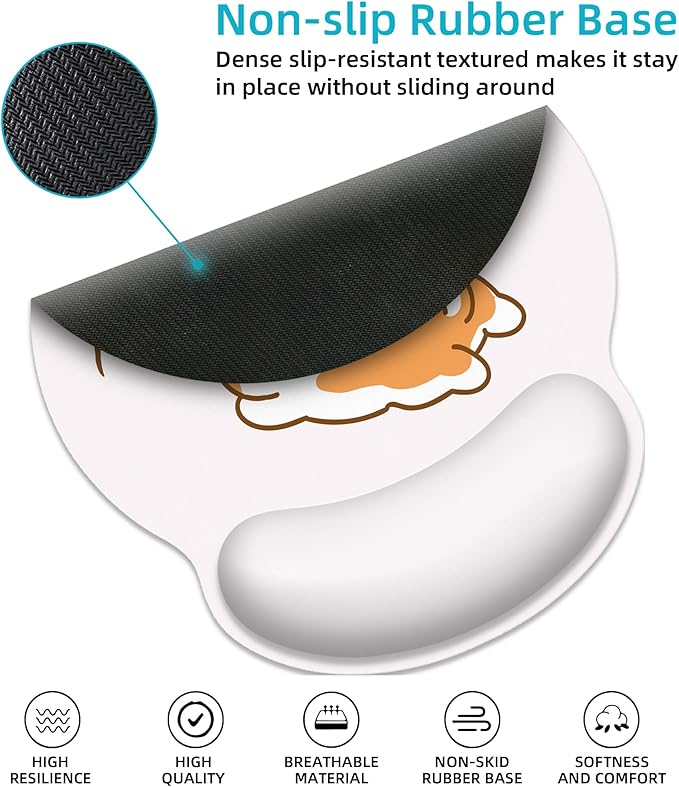 Ergonomic Mouse Pad with Wrist Support,Cute Pink Corgi Mouse Pad with Wrist Rest,Relieve Wrist Pain Mousepad Non-Slip Rubber Base,Cute Mouse Pads for Desk,Computers,Laptop,Office,Home,Accessories