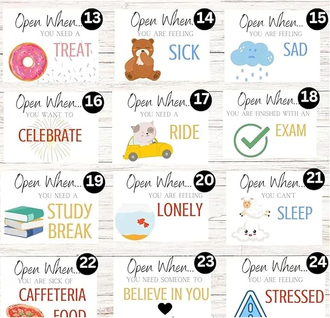 16 Pieces Open When Envelopes, University College Gifts, Leaving Home Gift, Custom Going Away to College Gift, College Daughter Son Gift