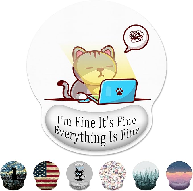 Ergonomic Mouse Pad with Wrist Support,Working Cat Mouse Pad with Wrist Rest,Relieve Wrist Pain Mousepad Non-Slip Rubber Base,Cute Mouse Pads for Desk,Computers,Laptop,Office,Gaming,Accessories
