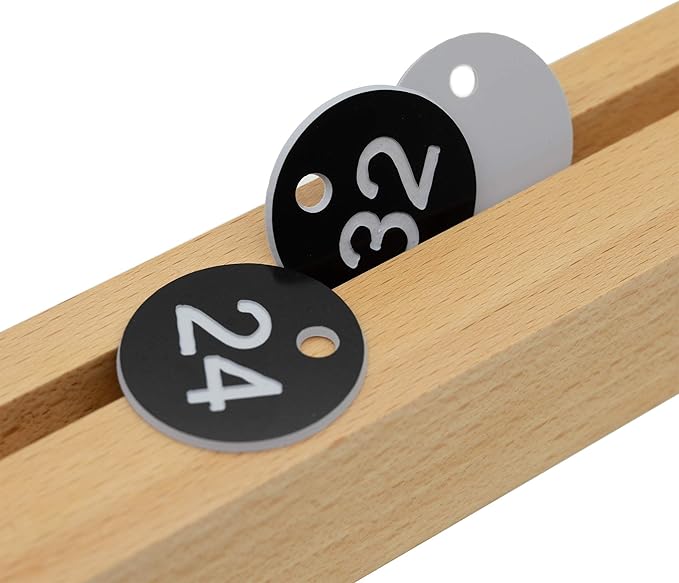 StayMax Plastic ID Number Tags Engraved Tags Key Tags Without Key Rings (1-100, Black)