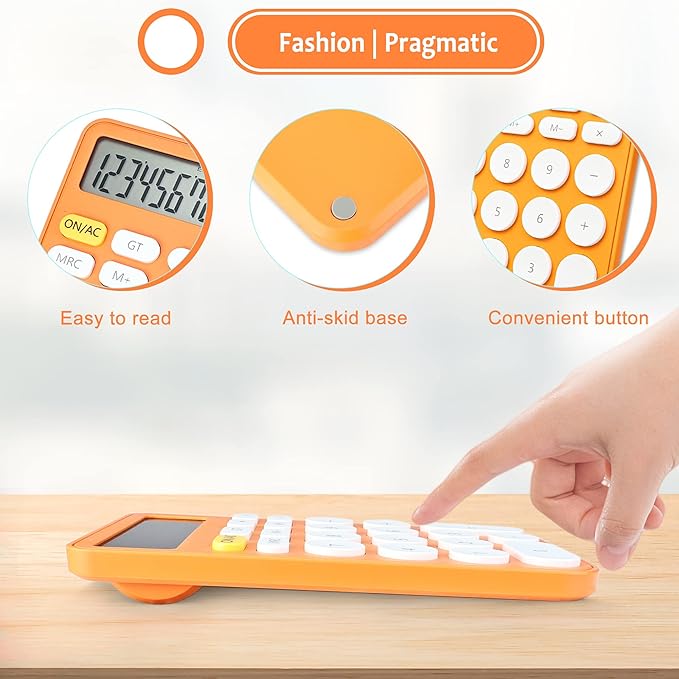 VEWINGL Standard Calculator 12 Digit,Desktop Large Display and Buttons,Calculator with Large LCD Display for Office,School, Home & Business Use,Automatic Sleep,with Battery