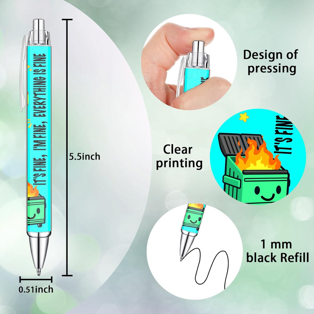 Idealmuzik 6pcs Funny Writing Pens with Sayings,Whimsical and Hilarious Designs,Unique Gift Idea for Nurses,Coworkers,Team,Teachers,Doctors,Party Favors