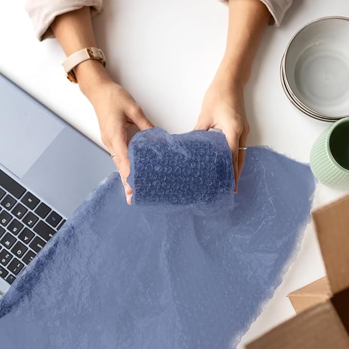 Yens Bubble Cushioning Rolls Packing Materials, 3/16" AIR Bubble,72 FT, 12 inch width Perforated every 12" (72 ft, Blue)