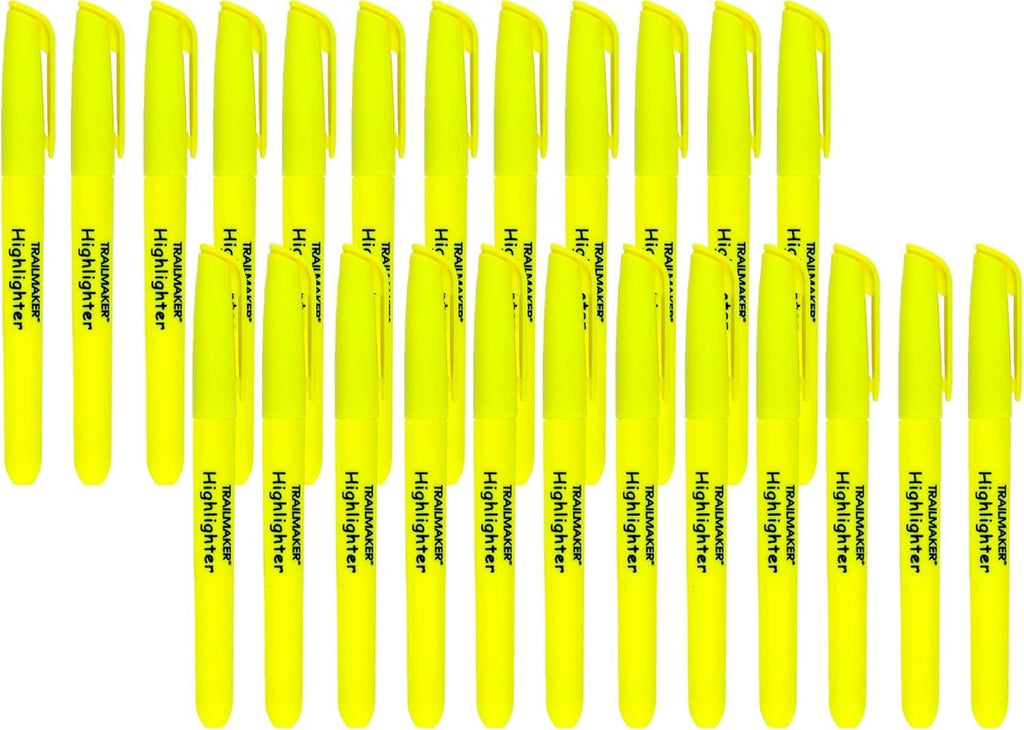 Trail maker 100 Packs of Bulk Yellow Highlighters in Bulk | Bright Wholesale Highlighters for Classrooms, School Kids, Teachers, Office Supplies