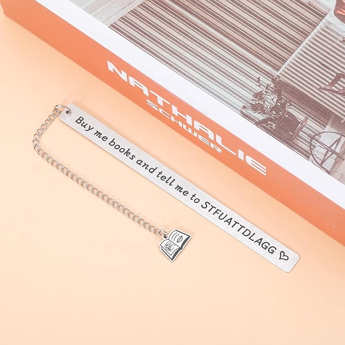 Funny Spicy Bookmark for Women Book Lover Bookish Nerd Bookworm Gifts Christmas Stocking Stuffers Birthday Book Club Gifts for Friends BFF Reading Present Metal Dirty Bookmarks for Adults Women Her