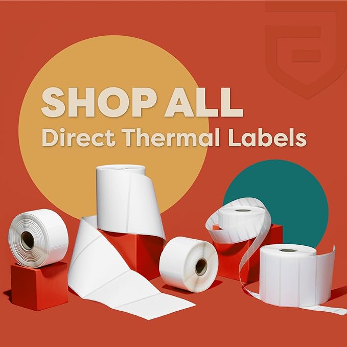 Aegis Adhesives - 2” X 1” Direct Thermal Labels for UPC Barcodes, Address, Perforated & Compatible with Rollo, Zebra, & Other Desktop Label Printers (12 Rolls, 1300/Roll)