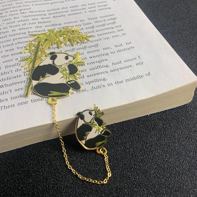 Bookmarks for Book Lovers Book Marks for Reading Women Birthday Graduation Christmas Gifts for Her Cute Metal Bookmark Book Markers Stocking Stuffers for Teens (Panda)