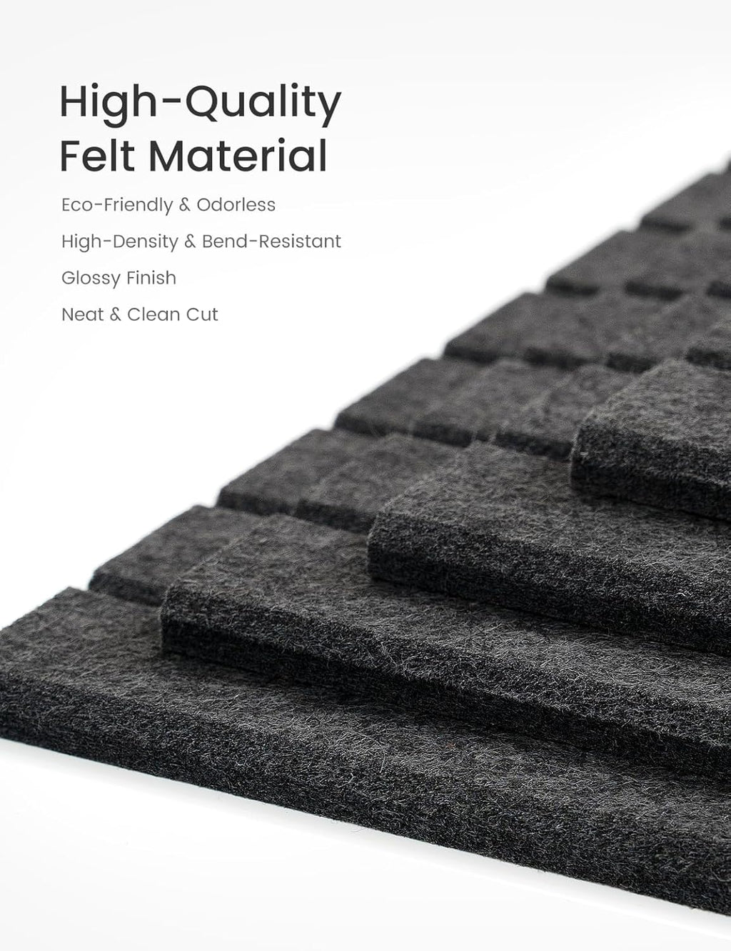 Bumusty Large Cork Board Alternative-36 x24 Felt Bulletin Board Tiles, with 30 Pushpins, 40 Adhesive Tabs, 6-Pack Slat Wall Paneling, Cork Boards for Office Push Pin Board Felt Board-Charcoal Gray