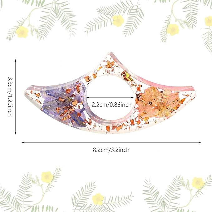 Prasacco 2 Pieces Book Page Holder, Dried Flower Resin Book Holders for Reading Thumb Ring Page Holder Flower Bookmark Reading Accessories for Readers Book Lovers Bookworm Bookmarks (2PCS Style 1)