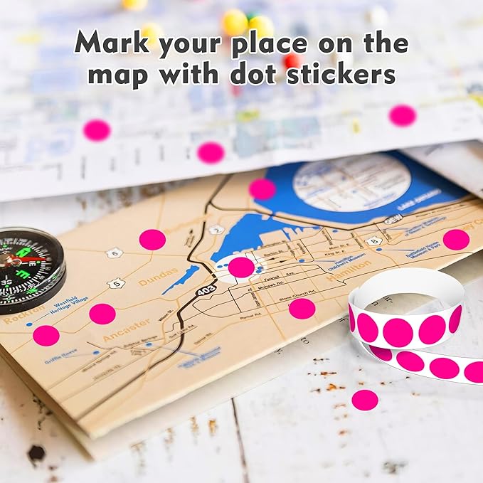 PARLAIM 3/4 Inch Roll Color Coding Labels,4000 per/4 Rolls Round Adhesive Color Coding Circle Dot Stickers for Office Home (Fluorescent Pink)