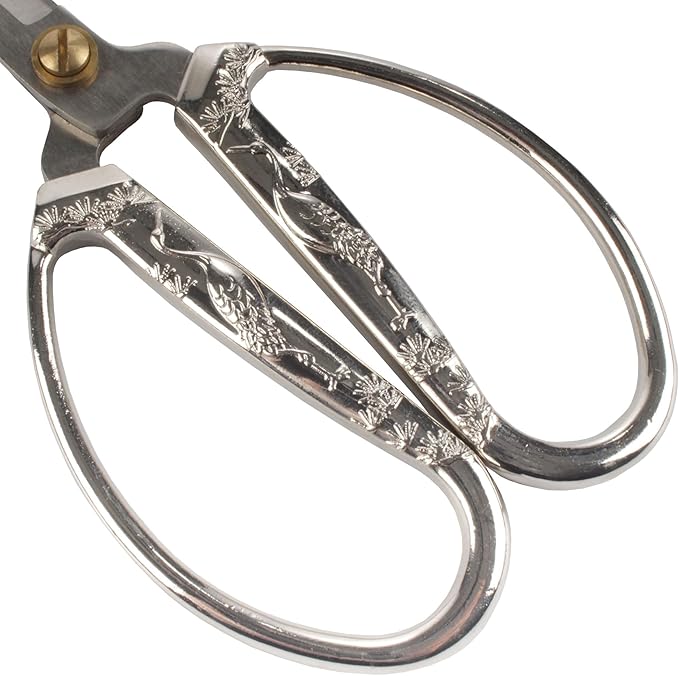 JubileeYarn Crane Motif Small Embroidery Craft Scissors - Brushed Nickel - 3 Scissors