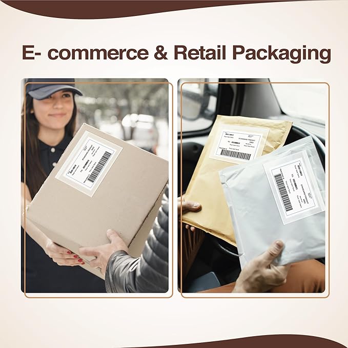 8.5x11 Shipping Label Sleeves 500 Pack Strong Adhesive Back for Secure Package Labelling, Protects Documents with Packing Slip Pouches Packing Sleeves for Mailing and Packaging -WaterProof and Durable