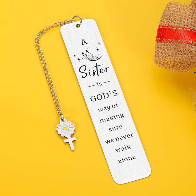 Sister Gifts from Sister Gifts for Women, Sister in Law Sister Birthday Christmas Gifts for Women Friend Sister Bookmarks for Book Lover First Communion Confirmation Graduation Friendship Gifts